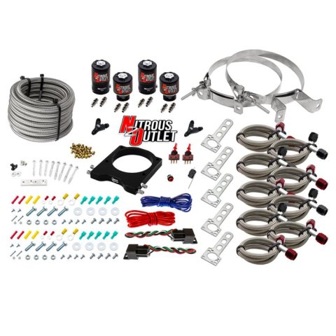 Nitrous Outlet Oxide Plate Systems 00-10116-00 Systems, EFI Plate, Wet Style, WOT Switch Activation, for Applications with 102mm LSX Intake, Chevrolet, Small Block LS, Kit