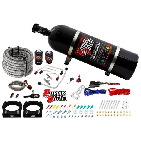 Nitrous Outlet Oxide Plate Systems 00-10155-15 2008-2010 Dodge Viper Hard-lined System (15lb Bottle)