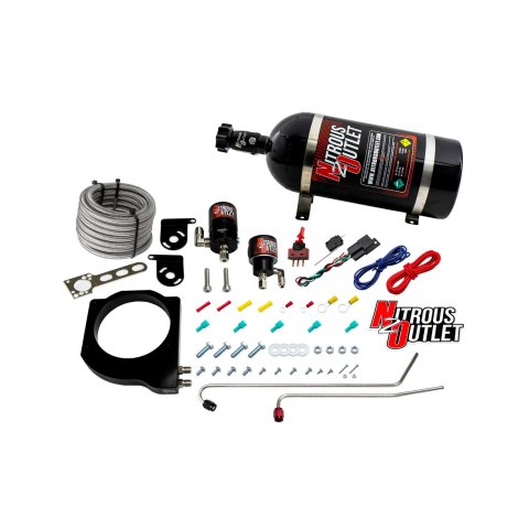 Nitrous Outlet Oxide Systems 00-10166-10 Systems, GM BTR Equalizer 1 LS1/LS2 Throttle Body Plate System - Gas/E85 (5-55 psi)(50-200hp)(10lb Bottle)