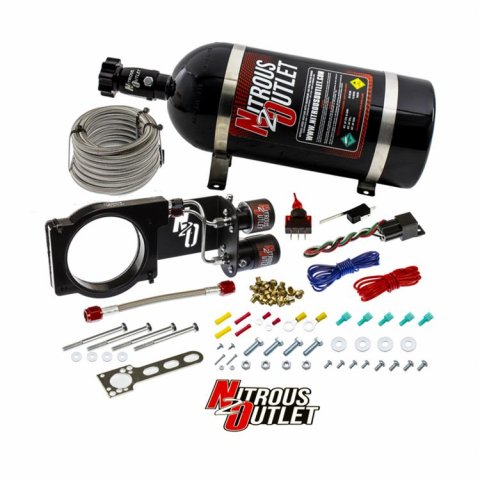 Nitrous Outlet Oxide Systems 00-10190-00 Systems, GM 2018-2019 ZR1 Corvette Hard-line Plate System - Gas/E85 (5-55psi)(50-200HP)(No Bottle)