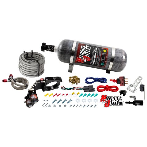 Nitrous Outlet Oxide Systems 00-10191-12 Systems, Ford 2018-2020 Mustang GT Hard-line Plate System - Gas/E85 (5-55psi)(50-200HP)(12lb Bottle)