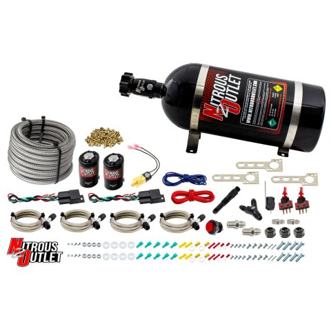 Nitrous Outlet Oxide Plate Systems 00-10251-10 Universal Diesel Dual Stage Single Nozzle Dry System (10lb Bottle)