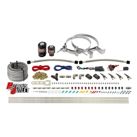 Nitrous Outlet Direct Port Systems 00-10362-00 4 Cyl 2 Sol Sys w/ Dist Blocks Low PSI(No Bottle)(90° Noz)