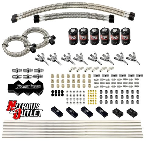 Nitrous Outlet Oxide Systems 00-10401-SF Systems, Dry 8 Cylinder Three Stage Direct Port ConvNozzles (Includes One Jet Setting Per Stage)