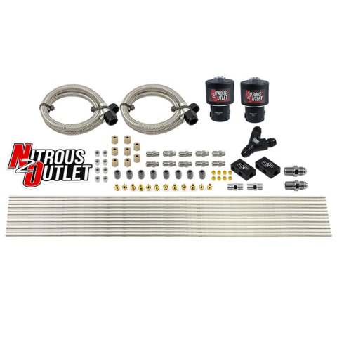 Nitrous Outlet Oxide Systems 00-10418-T Systems, Dry 8 Cylinder Solenoid Forward Direct Portion Blocks/Compression Fittings/Jet Fittings