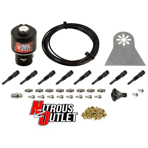 Nitrous Outlet Oxide Systems 00-10483-T Systems, Dry 8 Cylinder Solenoids Forward Direct Portribution Block/90 Degree Discharge Nozzles