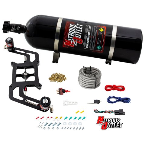 Nitrous Outlet Stinger Plate Oxide Systems 00-10604-15 4150 System, Boomerang 2 Sol Bracket (5,7,10psi)(15LB Bottle)