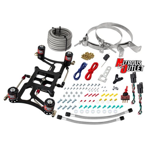 Nitrous Outlet 4150 Hornet Dual-Stage Oxide Plate Systems 00-10626-00 Dual Stage System Boomerang 4Sol Brckt Low PSI(No Bottle)