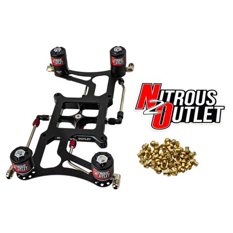 Nitrous Outlet 4500 Hornet Dual-Entry Plate Conversion Kits 00-10638-SF Dual Stage Conversion, Boomerang 4 Sol Bracket (5,7,10psi)