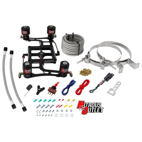Nitrous Outlet 4500 Hornet Race Dual-Entry Oxide Plate Systems 00-10640-00 Dual Stage Sys Boomerang 4Sol Bracket Low PSI(No Bottle)