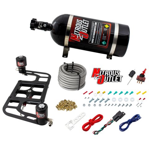 Nitrous Outlet Stinger Plate Oxide Systems 00-10654-10 Systems, Stinger, Dominator 4500 Series Plate, Wet, 700 hp, 10 lb. Bottle, Designed for Use with 5-10 psi Carbureted Fuel Systems, Kit