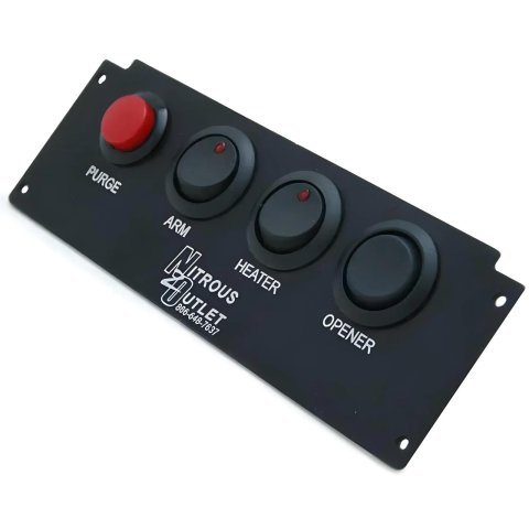 Nitrous Outlet Switch Panels for 1983-1992 CAMARO, FIREBIRD - 00-11019 Panel, Ashtray Mount, Aluminum, Black, 4 Switches, Chevy, Pontiac, Each