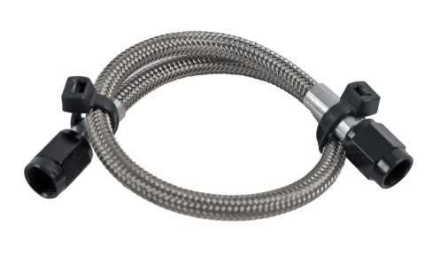Nitrous Outlet Stainless Steel Braided Hoses 00-20050 Hose, Steel, -3 AN Female Ends, Black Fittings, 12 in. Length, Each