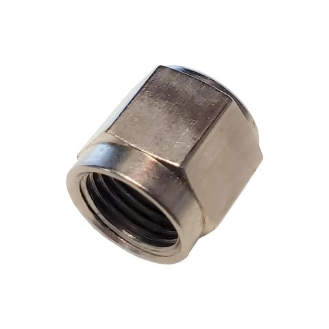 Nitrous Outlet Tube Nuts 00-29110-N Nut, -6 AN Size, Aluminum, Nickel Plated, Each
