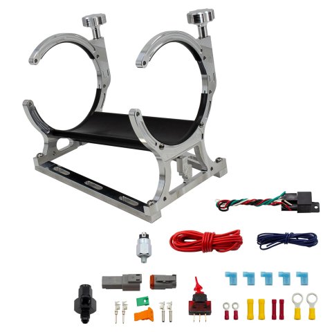 Nitrous Outlet Heated Bottle Brackets 00-32014-4 Single Billet Bracket & 4AN accessories (Horizontal)