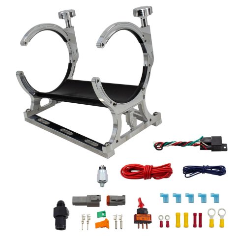Nitrous Outlet Heated Bottle Brackets 00-32014-6 Oxide Bracket, Horizontal Mount, Billet Aluminum, Polished, Kit