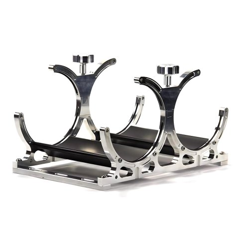 Nitrous Outlet Heated Bottle Brackets 00-32016 Dual Billet N2O Bracket with rubber isolators (Vertical)