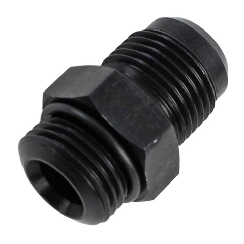 Nitrous Outlet Bottle Valve Nipples 00-34015 Oxide Adapters, Nipples, Billet Aluminum, Black Anodized, Male Threads, -8 AN Male Threads, Each