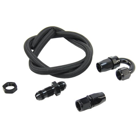 Nitrous Outlet Blow-Down Kits 00-35040-B-S 180 Degree Blow Down Kit With Straight Bulk Head Fitting (Black Fittings)