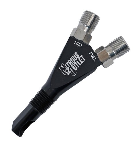 Nitrous Outlet Wet Nozzles 00-40000 Oxide Nozzles, Nozzles, 90 degree Discharge, Aluminum, Black Anodized, 1/8 in. NPT Thread Size, Each