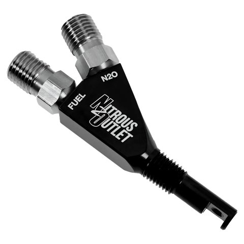 Nitrous Outlet Wet Nozzles 00-40001 Oxide Nozzles, Nozzles, 90 degree Discharge, Aluminum, Black Anodized, 1/16 in. NPT Thread Size, Each