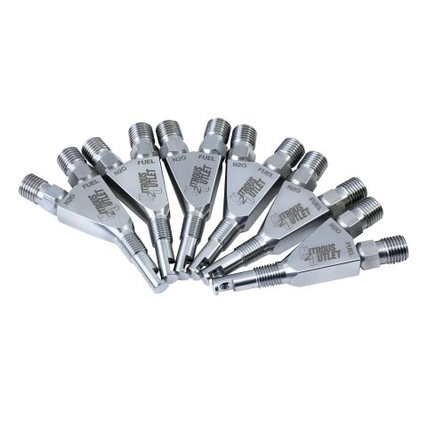 Nitrous Outlet Oxide Nozzles 00-40006-6 Nozzles, 1/16" NPT Wet Nozzle - 6 Pack/90 Degree Discharge/Stainless