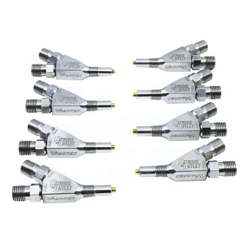 Nitrous Outlet Oxide Systems 00-40011-8 Nozzles, Vortex Ti 1/16" NPT Wet Nozzle - 8 Pack/Straight Annular Discharge/Titanium