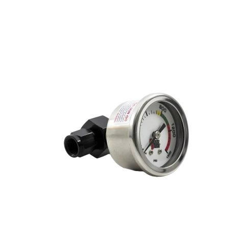 Nitrous Outlet Luminescent Pressure Gauges 00-63001-4 Gauge, Pressure, 0-1,500 psi, 1 3/4 in. Diameter, Analog, Full Sweep, Luminescent, Mechanical, -4 AN Manifold, White Face, Chrome Bezel, Each