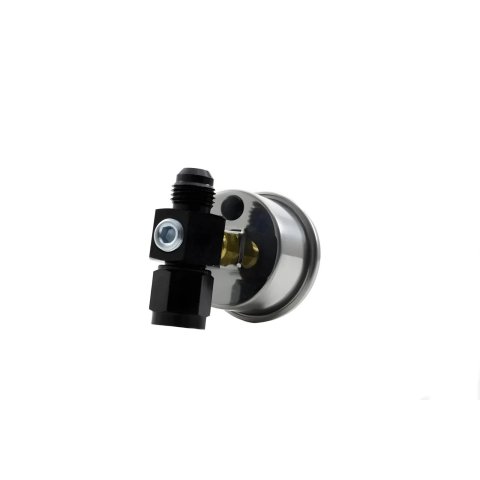 Nitrous Outlet Luminescent Fuel Pressure Gauges 00-63003-B Gauge, Pressure, 0-15 psi, 1 3/4 in. Diameter, Analog, Full Sweep, Luminescent, Mechanical, 3/8 in. NPT Bushing, White Face, Chrome Bezel, Each