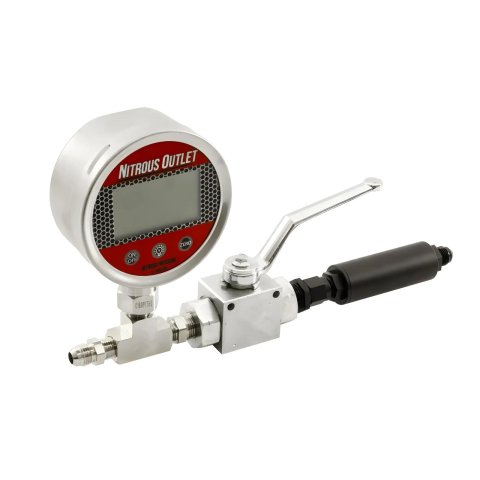 Nitrous Outlet Digital Inline Pressure Gauges 00-63017-4 Oxide Accessory Kits, Gauges, -4 AN Inlet and Outlet, Filter, Each
