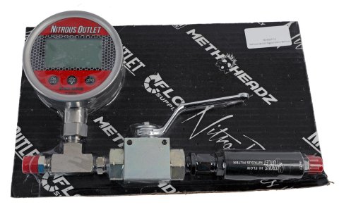 Nitrous Outlet Digital Inline Pressure Gauges 00-63017-6 Oxide Accessory Kits, Gauges, -6 AN Inlet and Outlet, Filter, Each