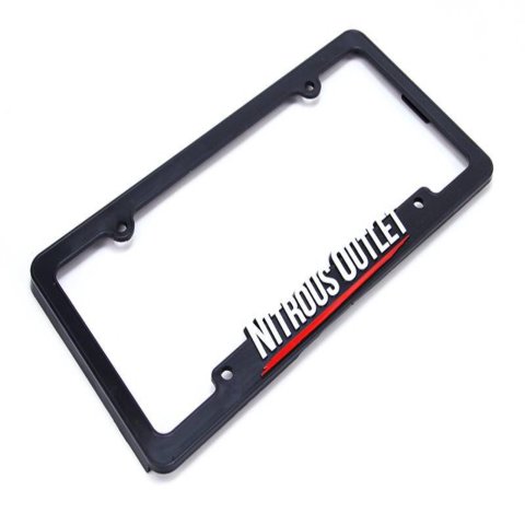 Nitrous Outlet Logo License Plate Frames 00-92200 Frames, ABS, Black, Logo, Each