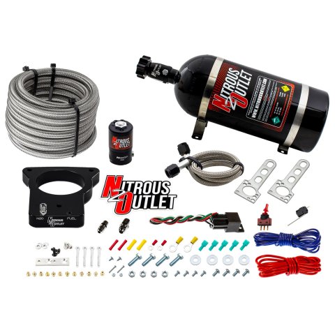 Nitrous Outlet Oxide Plate Systems 00-10102-DRY-10 Systems, EFI Plate, Dry Style, WOT Switch Activation, 10 lbs. Bottle, for Use On 78mm LSX Intakes, Cadillac, Chevrolet, Pontiac, Kit