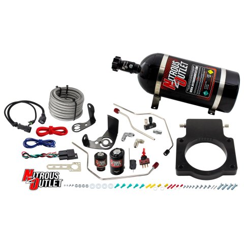 Nitrous Outlet Hardline Oxide Plate Systems 00-10119-90-10 Systems, Hardline, EFI Plate, Wet, 400 hp, 10 lb. Bottle, Black, WOT Switch, Chevy, 6.2L, 7.0L, Kit