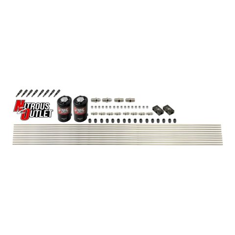 Nitrous Outlet Oxide System Conversion and Upgrade Kits 00-10350-SBT-DS Dry DS 4Cyl 2Sol Forward Plumbers Kit w/ Dist Blocks SBT Noz