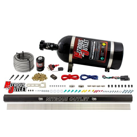 Nitrous Outlet Direct Port Systems 00-10361-SBT-10 Dry EFI 4 Cyl 1 Sol Sys w/ Single Rail (10Lb Bottle)(SBT Noz)