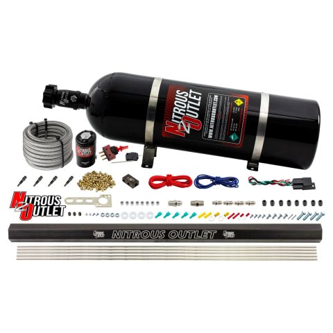 Nitrous Outlet Direct Port Systems 00-10361-SBT-15 Dry EFI 4 Cyl 1 Sol Sys w/ Single Rail (15Lb Bottle)(SBT Noz)