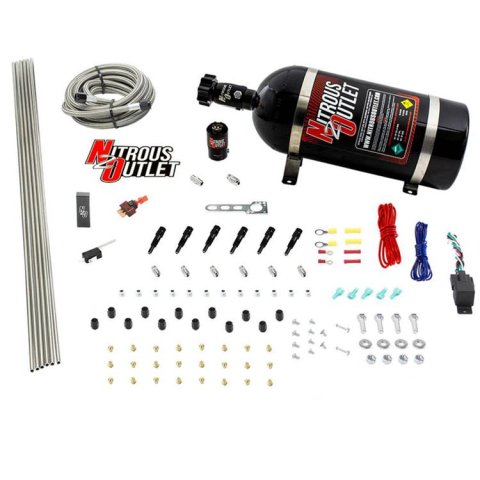Nitrous Outlet Direct Port Systems 00-10396-SBT-00 Dry EFI 6 Cyl 1 Sol Sys w/ Dist Block (No Bottle)(SBT Noz)
