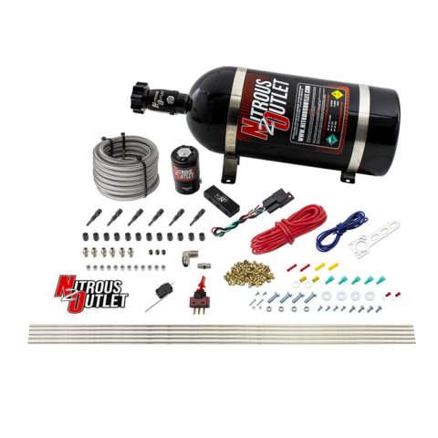 Nitrous Outlet Oxide Systems 00-10397-SBT-10 Dry EFI 6 Cyl 1 Sol Direct Port Sys w/ Single Rail (10Lb Bottle)(SBT Noz)