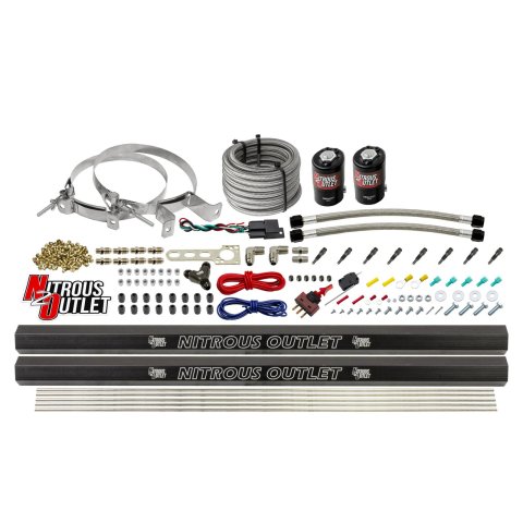 Nitrous Outlet Direct Port Systems 00-10471-H-R-00 Dry EFI 8 Cyl 2 Sol Sys w/ Dual Rails (No Bottle )(90° Noz)