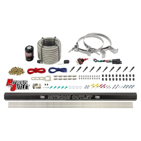 Nitrous Outlet Direct Port Systems 00-10493-R-00 10 Cyl 1 Sol Dry EFI Sys w/ Single Rail(No Bottle)(90° Noz)