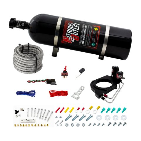 Nitrous Outlet Oxide Systems 00-10161-102-15 Systems, - Drivers Side/Excludes Fuel Supply - Gas/E85 (5-55psi)(50-200HP)(15lb Bottle)