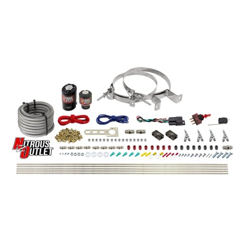 Nitrous Outlet Oxide Systems 00-10362-E85-SBT-00 4 Cyl 2 Sol Direct Port Sys w/ Dist Blocks E85 Low PSI(No Bottle) SBT Noz
