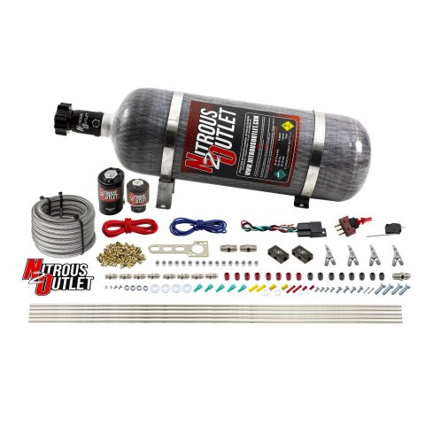 Nitrous Outlet Oxide Systems 00-10362-E85-SBT-12 4 Cyl 2 Sol Direct Port Sys w/ Dist Blocks E85 Low PSI(12Lb Bottle) SBT Noz