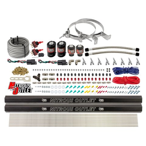 Nitrous Outlet Oxide Systems 00-10362-R-SBT-DS-00 DS 4 Cyl 4 Sol Direct Port Sys w/ Dual Rails Low PSI(No Bottle)(SBT Noz)