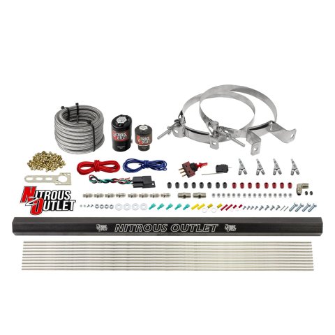 Nitrous Outlet Oxide Systems 00-10363-R-SBT-00 4 Cyl 2 Sol Direct Port Sys w/ Single Rail Hi PSI(No Bottle)(SBT Noz)