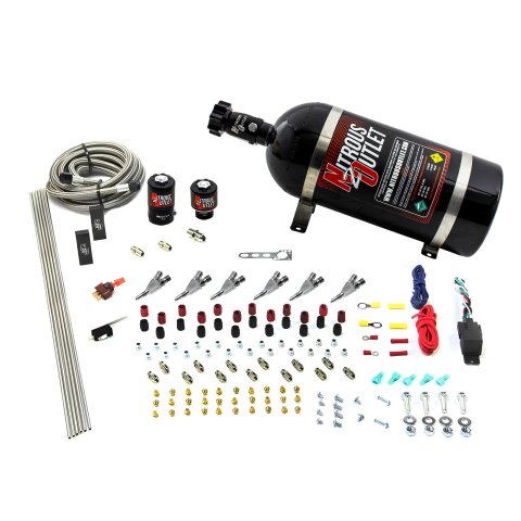 Nitrous Outlet Oxide Systems 00-10398-ALC-SBT-10 6 Cyl 2 Sol Direct Port Sys w/Dist Blocks ALC Low PSI(10Lb Bottle)(SBT Noz)
