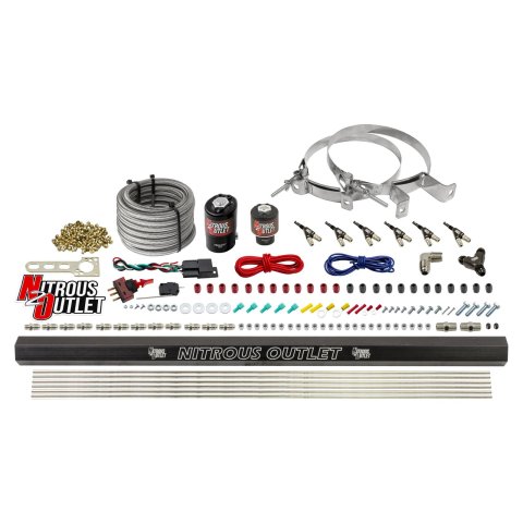 Nitrous Outlet Oxide Systems 00-10398-E85-R-00 6 Cyl 2 Sol Direct Port Sys w/ Single Rail E85 Low PSI(No Bottle) SBT Noz