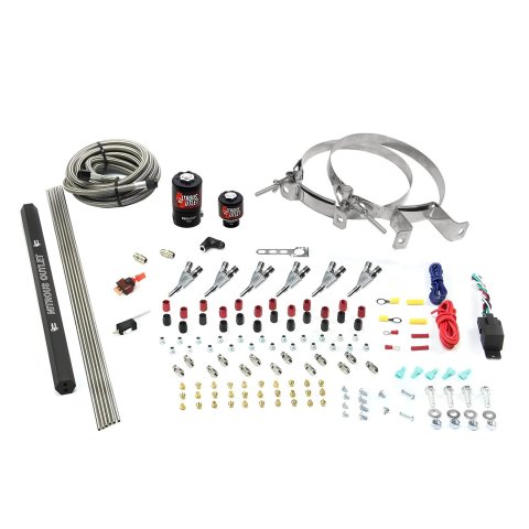 Nitrous Outlet Oxide Systems 00-10398-R-SBT-00 6 Cyl 2 Sol Direct Port Sys w/ Single Rail Low PSI(No Bottle)(SBT Noz)