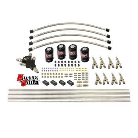 Nitrous Outlet Oxide System Conversion and Upgrade Kits 00-10420-L-SBT-DS DS Dry EFI 8 Cyl 4 Sol Racers Direct-Port kit w/ SBT Wet Noz